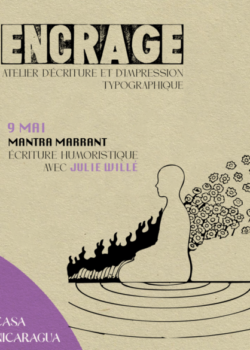 Atelier d'écriture et d'impression typographique écriture humoristique julie willé antoine imberechts encrage casa nicaragua
